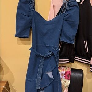 Elegant Denim Blue Dress pu